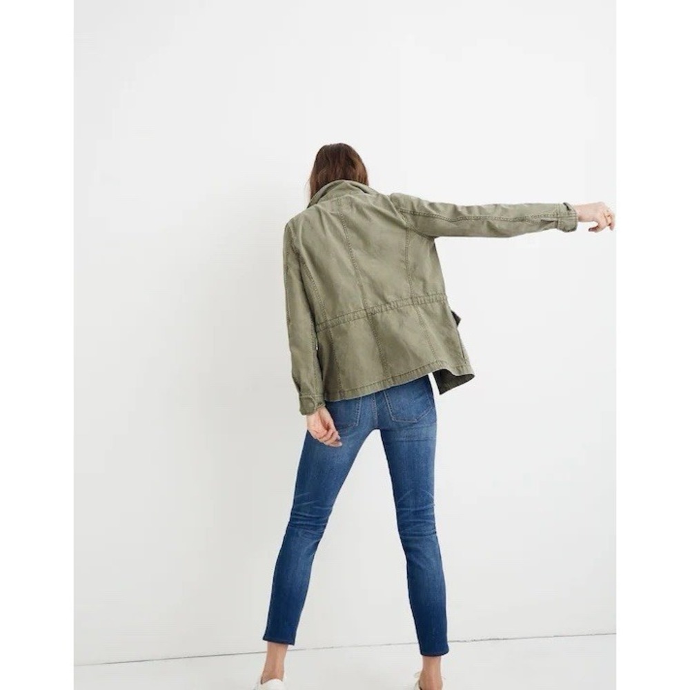 Madewell Passage Utility Jacket Women's Size Small Army Green Full Zip Pockets - Picture 3 of 12
